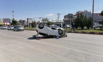 Kontrolden çıkan otomobil takla attı: 2 yaralı