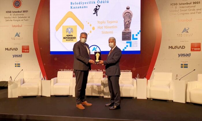 Konya Büyükşehir’in “Toplu Taşıma Hat Yönetim Sistemi”ne ödül