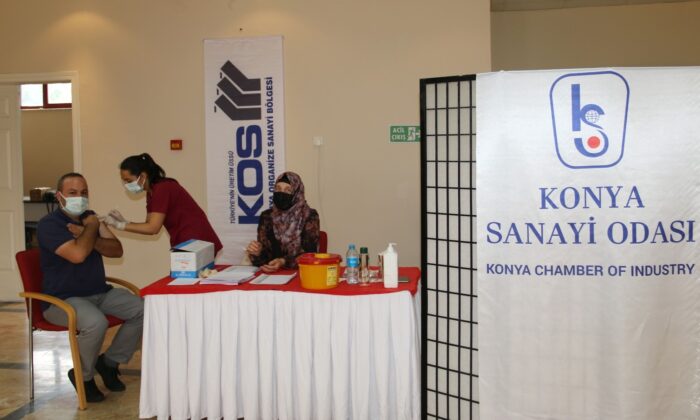 Konya OSB’de yerinde aşı uygulaması başladı