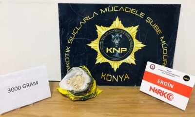Konya’da 3 kilo 265 gram eroin ele geçirildi
