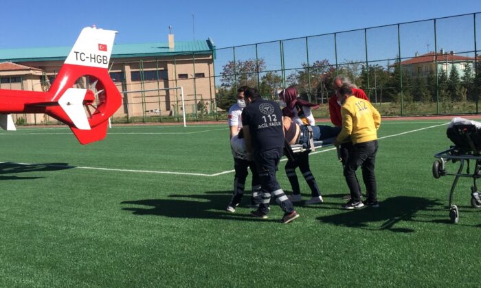 Konya’da kalp krizi geçiren kişiye hava ambulansı