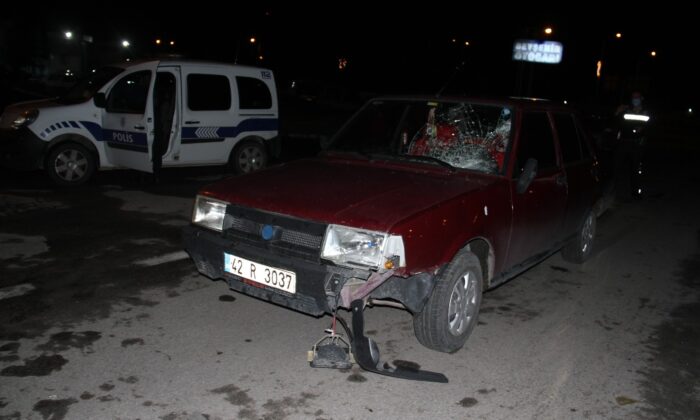 Konya’da otomobil yayaya çarptı: 1 yaralı