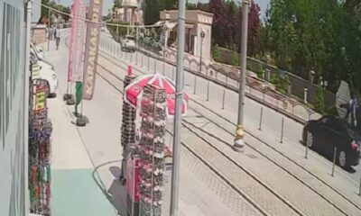 Konya’da otomobilin çarptığı yayanın savrulması kamerada