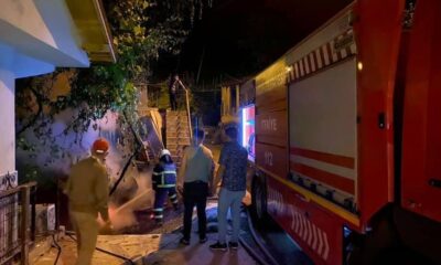 Köy gençleri ve itfaiyenin iş birliği çıkan yangını söndürdü