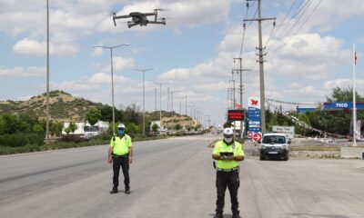 Kural ihlali yapan sürücüler drone ile tespit edildi
