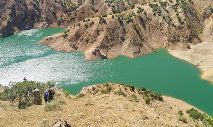 Kurttan kaçıp kayalıklarda mahsur kalan keçi kurtarıldı