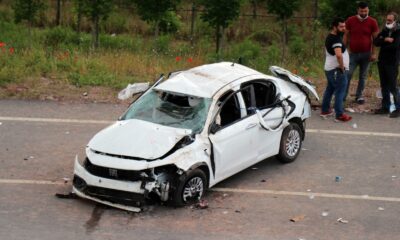 Kuzey Marmara Otoyolu bağlantı yolunda feci kaza: 1 ölü, 2 yaralı