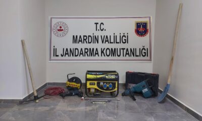 Mardin’de izinsiz kazı yapan 7 defineci suçüstü yakalandı