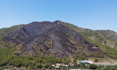 Marmaris’te yanan ormanlık alan havadan görüntülendi