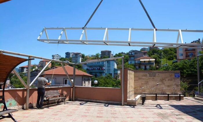 Merkez Camii’nde sundurma çalışması başlatıldı