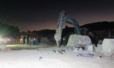 Mermer ocağında feci ölüm