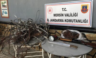 Mersin’de kablo hırsızları yakalandı