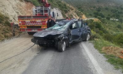 Metrelerce yuvarlanan araçtan küçük sıyrıklarla kurtuldu