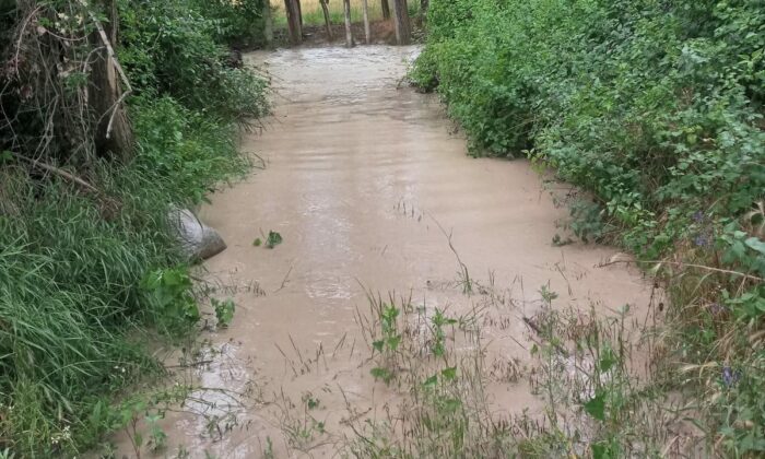 Nallıhan’da sel sonrası bir ev taşkın tehlikesi yaşadı