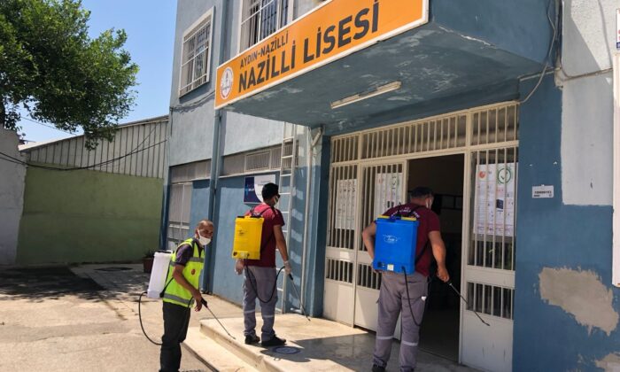 Nazilli’de YKS öncesi okullar dezenfekte edildi