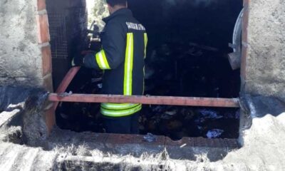 Odunlukta çıkan yangın maddi hasara neden oldu