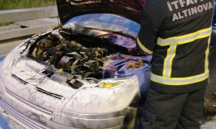 Orhangazi Tüneli’nde araç yandı