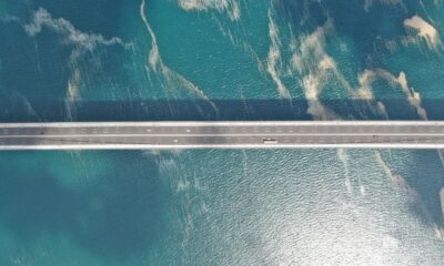 Osmangazi Köprüsü’nü saran deniz salyası havadan görüntülendi