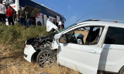 Otobüse çarpan araç şarampole uçtu: 1 yaralı