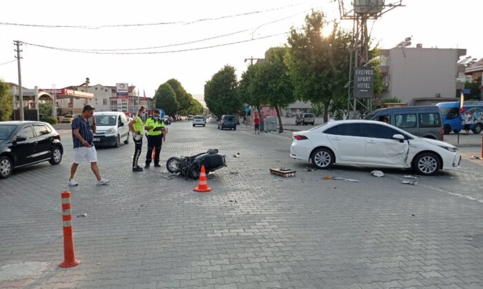 Otomobil ile motosiklet çarpıştı: 1 ağır yaralı