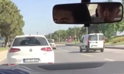 (Özel) Araçla makas atıp kayda aldılar