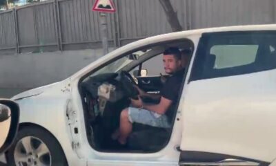 (Özel) Ataşehir’de kapısı olmadan trafikte seyreden otomobil görenleri şaşkına çevirdi