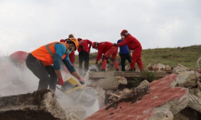 (Özel) Gönüllülerin desteği ile tatbikat