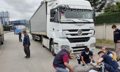 Park edilmek istenen tırdan düşerek hastanelik oldu