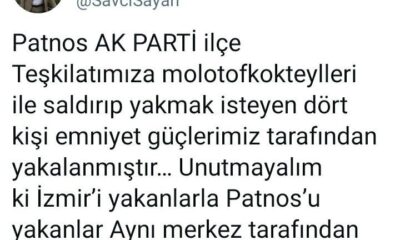 Patnos’ta AK Parti’ye molotoflu saldırı düzenlemek isteyen 4 kişi gözaltına alındı