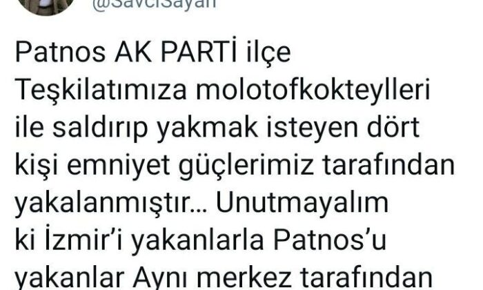 Patnos’ta AK Parti’ye molotoflu saldırı düzenlemek isteyen 4 kişi gözaltına alındı