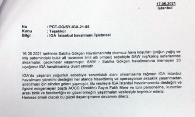 Pegasus’tan İGA’ya teşekkür mektubu