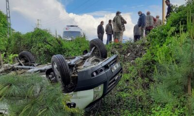 Samsun’da kamyonet şarampole yuvarlandı: 1 yaralı
