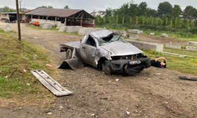 Samsun’da kamyonet takla attı: 1 yaralı