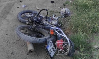 Samsun’da motosiklet kamyonla çarpıştı: 1 yaralı