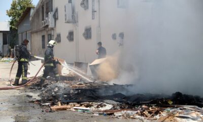Sanayi sitesindeki atık yangını korkuttu