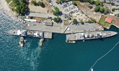 Sarayburnu’na demirleyen savaş gemileri havadan görüntülendi