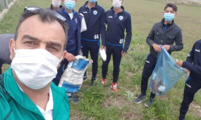 Sarıkamış’ta öğrencilerden çevre temizliği