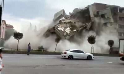 Şehir merkezindeki bina büyük gürültüyle işte böyle yıkıldı