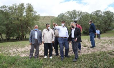 Selden zarar gören arazilerde inceleme yapıldı