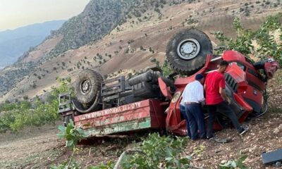 Siirt’te yangını söndürmeye giden itfaiye aracı şarampole yuvarlandı: 2 yaralı