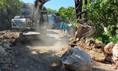 Söğüt Yaylası ve Çamlıca grup yolunda asfalt çalışması