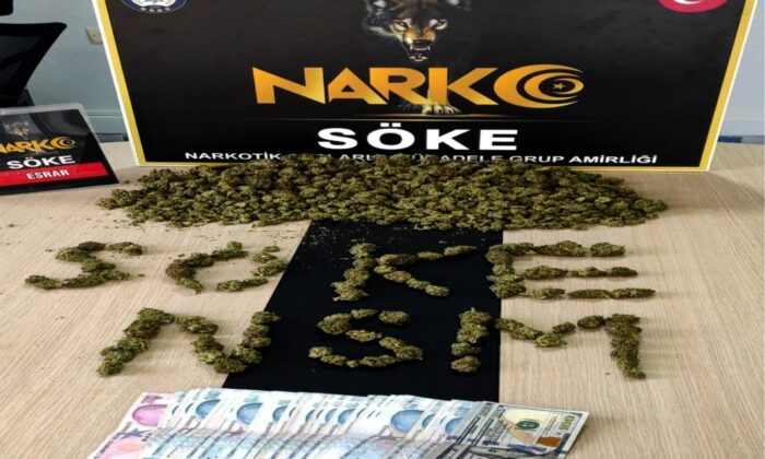 Söke’de Aracın Motor Panjuruna saklanan 1 Kilo 185 Gram Stunk Yakalandı