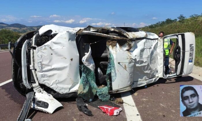 Takla atan araçtan kurtulamadı