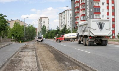Talas Çimenli Caddesi’nde yenileme çalışması