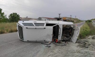 Tekirdağ’da otomobil devrildi: 1 yaralı