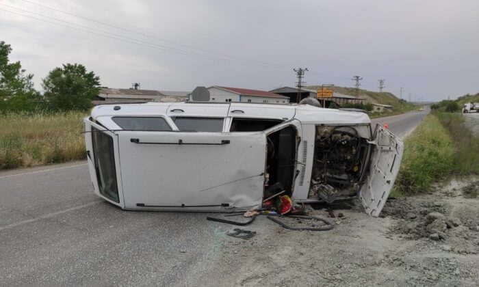 Tekirdağ’da otomobil devrildi: 1 yaralı