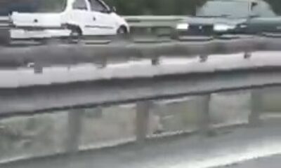 TEM Otoyolu’nda ters yönde hızla ilerleyen otomobil tehlike saçtı