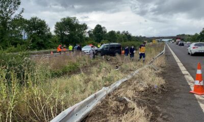 TEM otoyolunda tır karşı şeride geçti