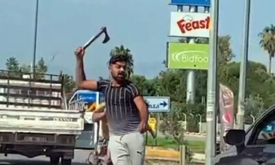 Trafikte tartıştığı kişiye elinde balta ile saldırmaya kalktı