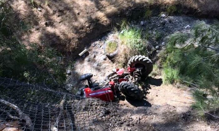 Traktör dereye uçtu: 1 yaralı